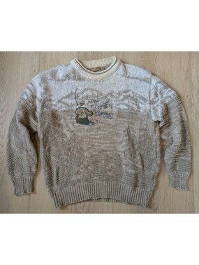 Vintage Shenandoah Mens Bass Fish Embroidered Sweater Size M